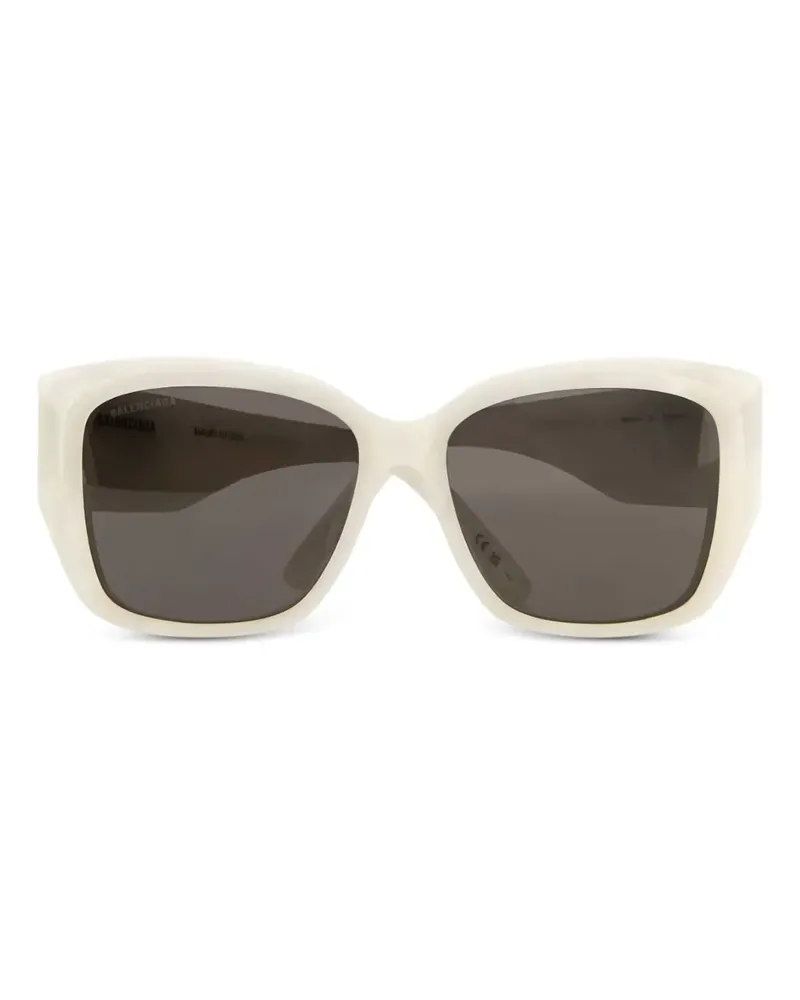 Balenciaga Eckige Sonnenbrille mit Logo - Weiß Weiß
