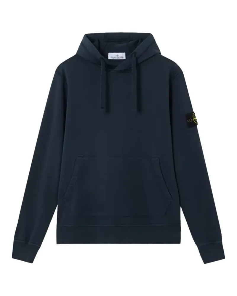Stone Island logo-patch drawstring hoodie - Blau Blau
