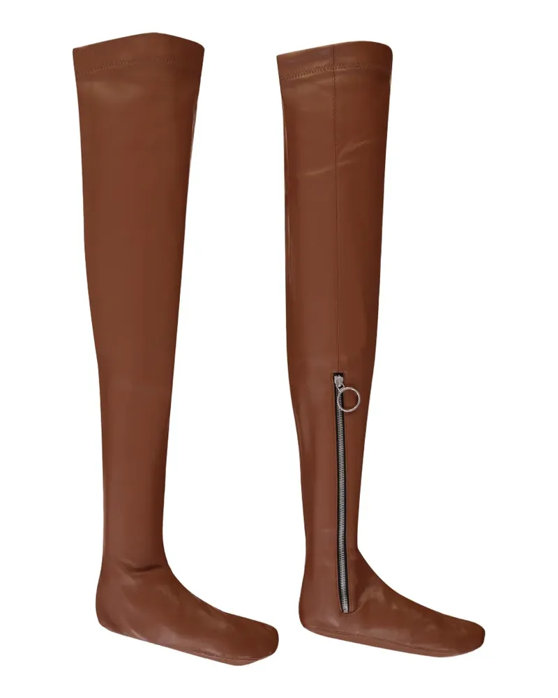 Cédric Charlier zip-fastening over-the-knee socks - Braun Braun