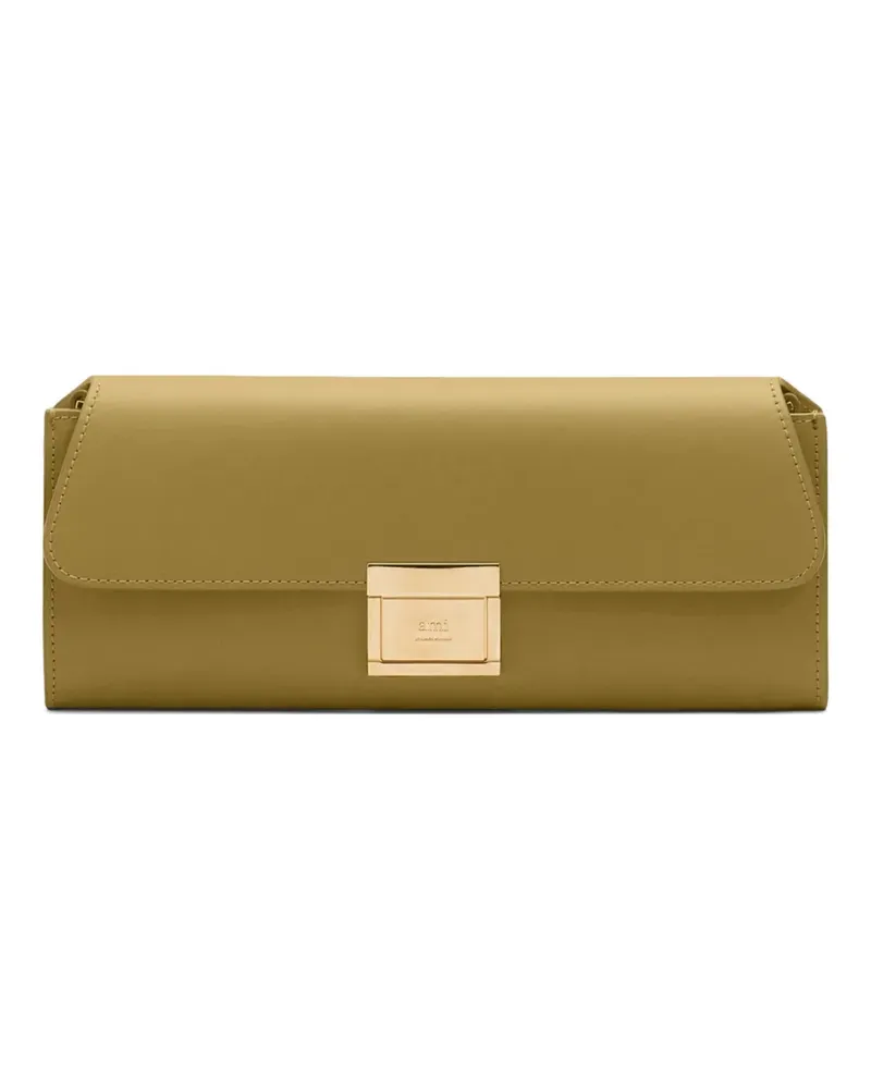 AMI Paris Mini Mimi Clutch aus glattem Leder - Grün Grün