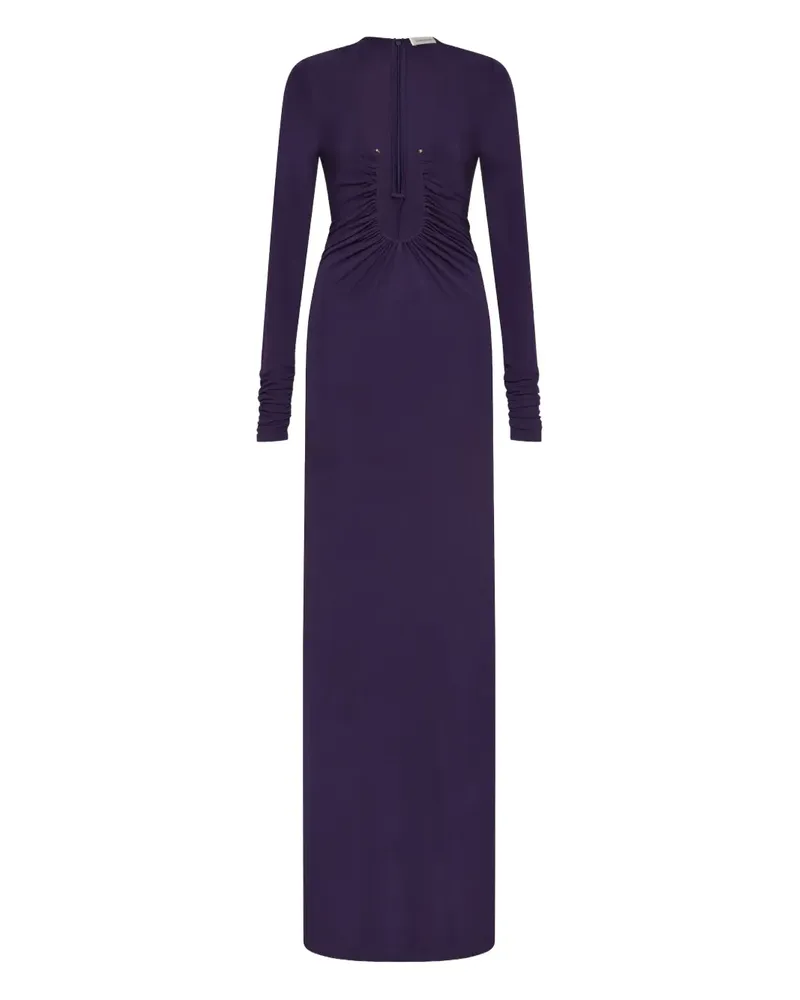 Christopher Esber Langärmeliges Arced Palm Maxikleid - Violett Violett