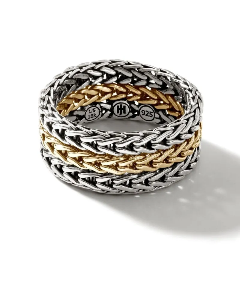 John Hardy 18kt Classic Chain Gelbgoldring - Silber Silber
