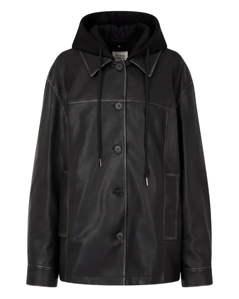 STUDIO TOMBOY Kapuzenjacke aus Faux-Leder - Braun Braun