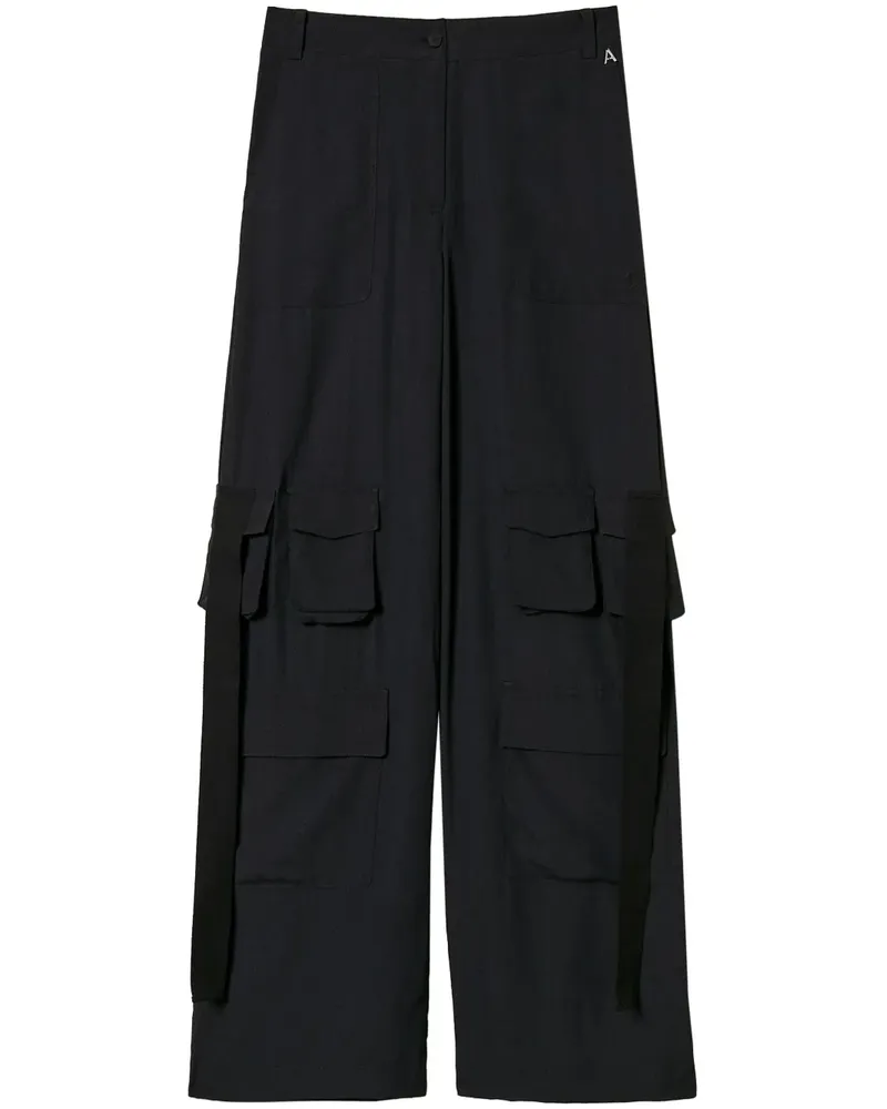 Twin-Set Cargohose aus Chinakrepp - Schwarz Schwarz