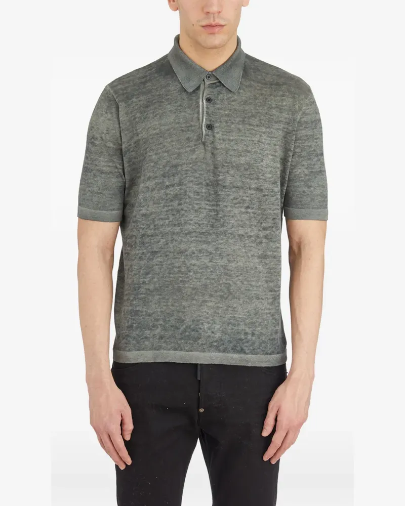 Avant Toi Gestricktes Poloshirt - Grau Grau