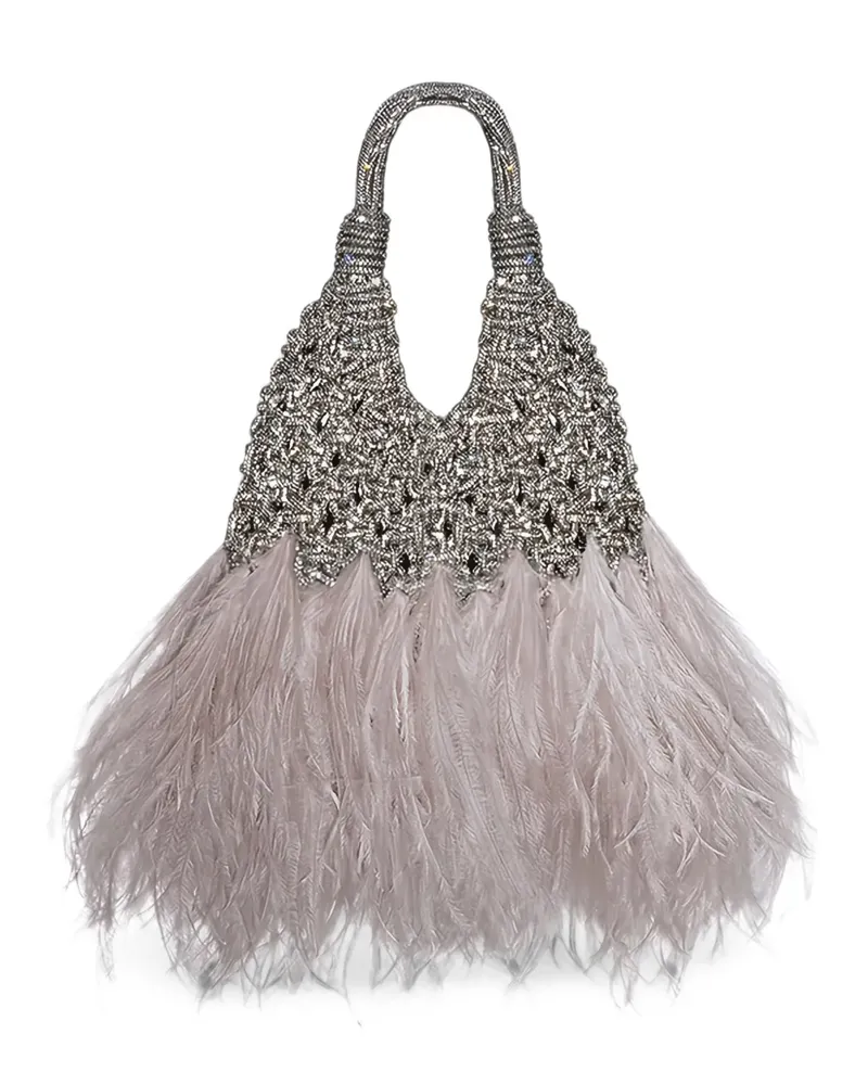 HIBOURAMA Mini Vannifique Tote Bag mit Verzierung - Silber Silber