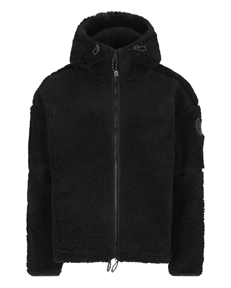 Napapijri Fleecejacke mit Logo-Patch - Schwarz Schwarz
