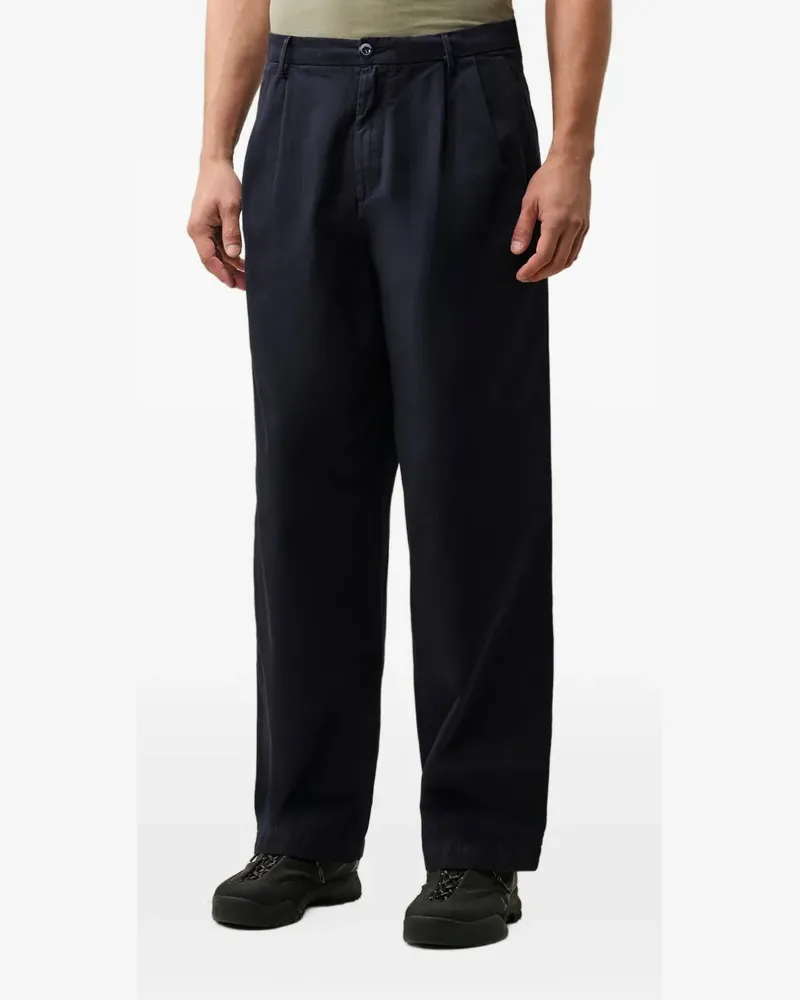 C.P. Company cotton gabardine boxy pleats pants - Blau Blau