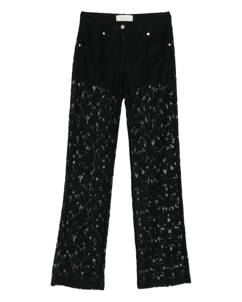Blumarine Hose mit Blumenspitze - Schwarz Schwarz