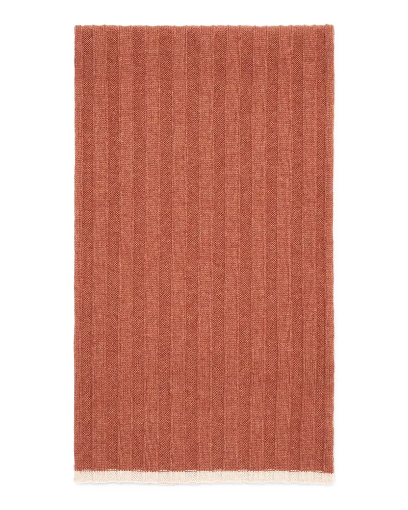 Brunello Cucinelli Gerippter Strickschal - Orange Orange