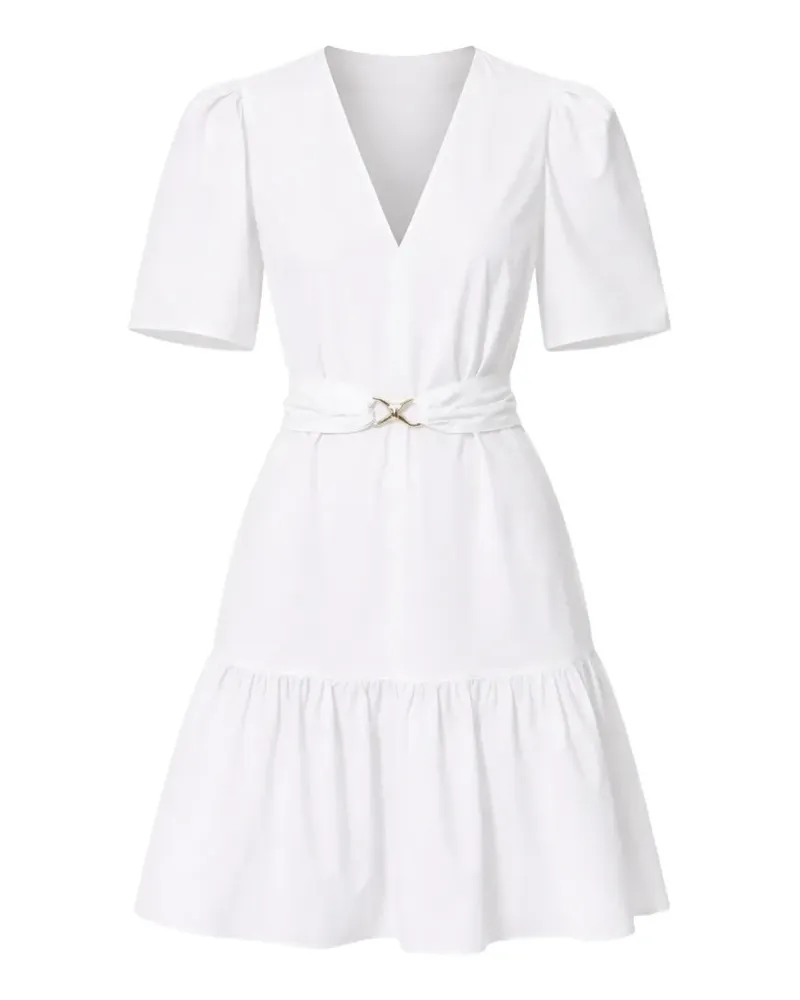 Twin-Set belted tiered mini dress - Weiß Weiß