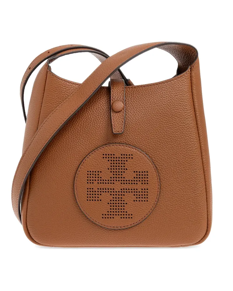 Tory Burch perforated-logo leather cross body bag - Braun Braun