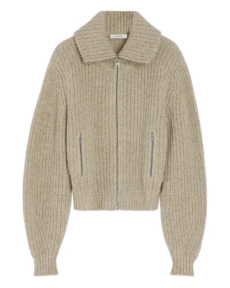Christophe Lemaire Gerippter Cardigan mit Stehkragen - Nude Nude
