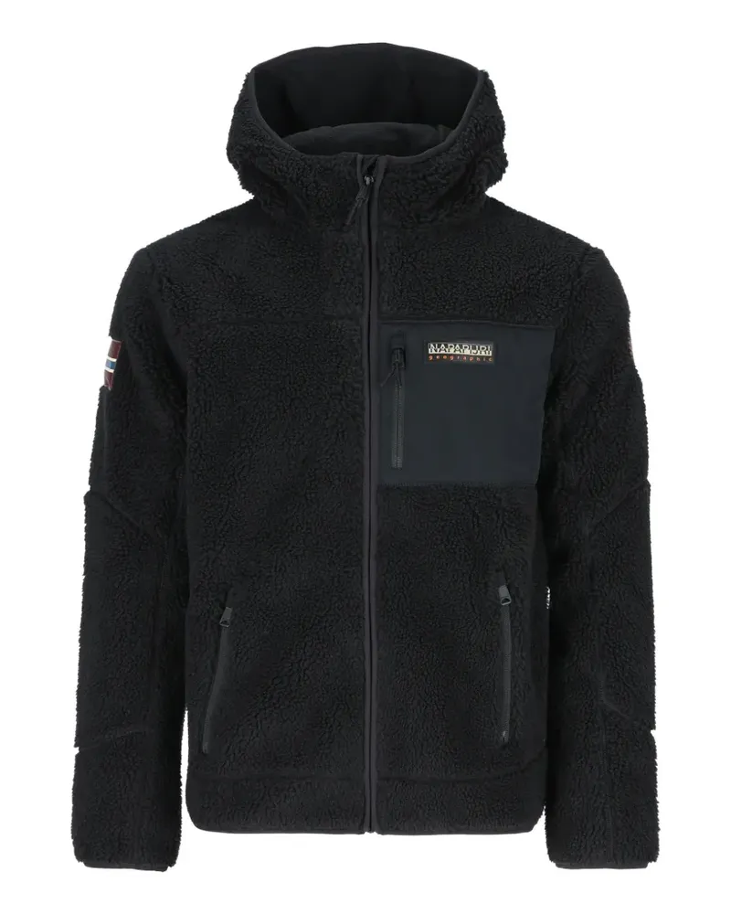 Napapijri Yupik fleece hooded jacket - Schwarz Schwarz
