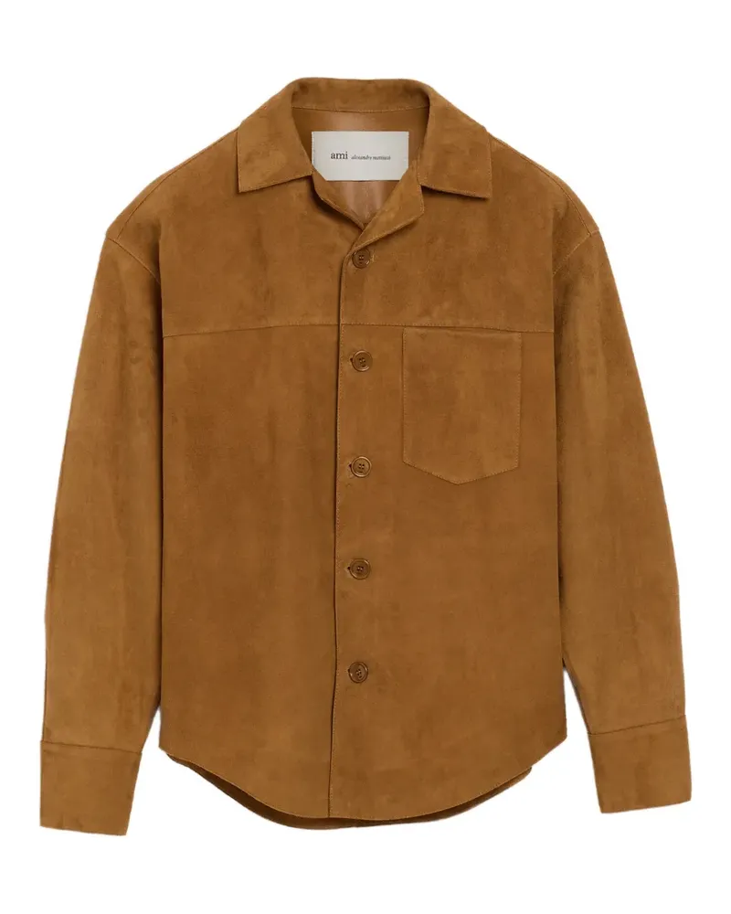 AMI Paris Geknöpfte Jacke mit Wildleder-Finish - Grau Grau