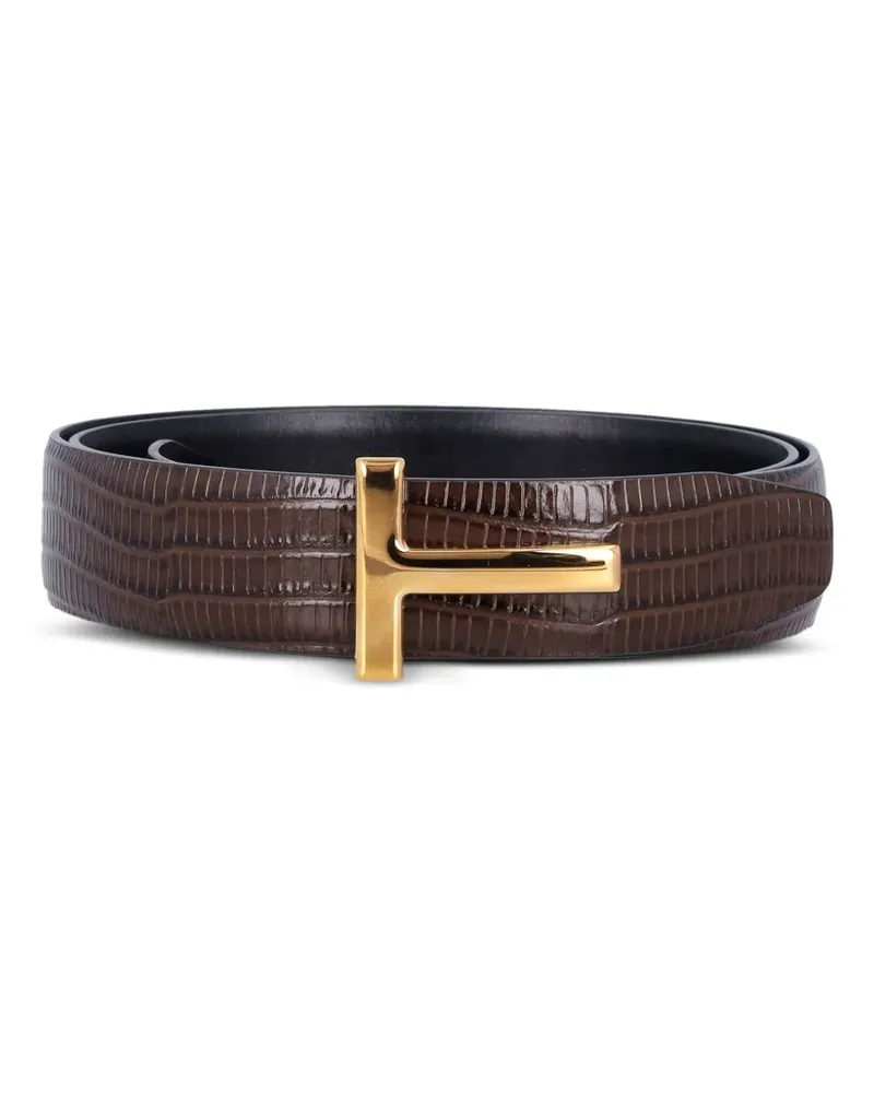 Tom Ford Gürtel mit Kroko-Optik - Braun Braun