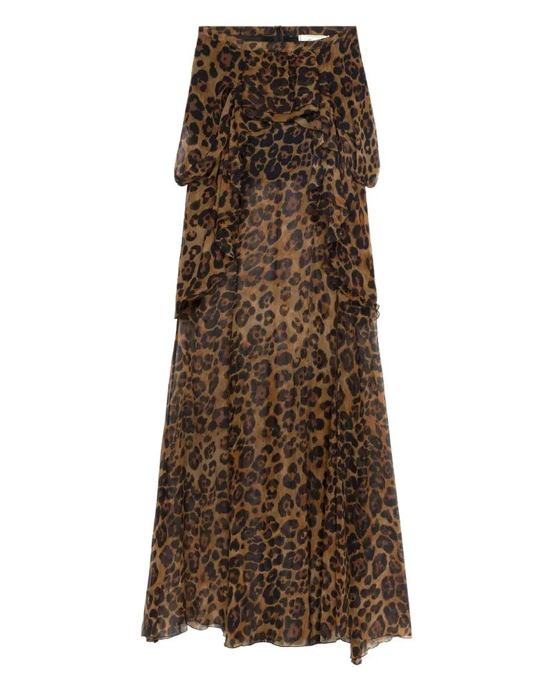 Blumarine Gerüschter Rock mit Print - Braun Braun