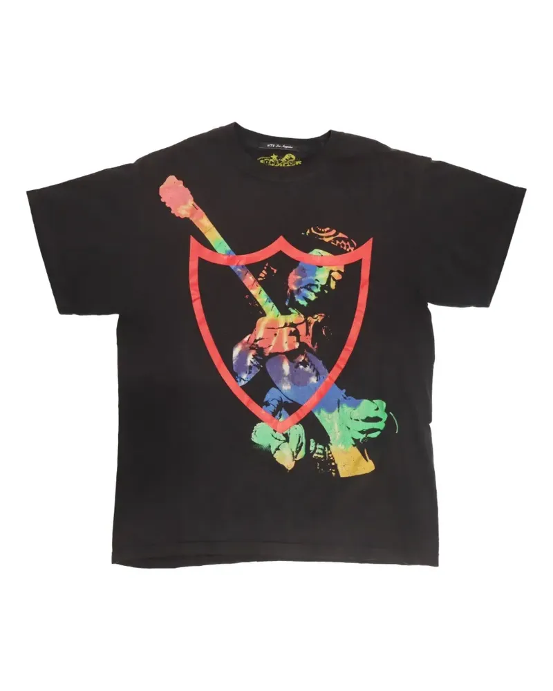 HTC Hollywood Trading Company Jimi Hendrix T-Shirt mit Print - Schwarz Schwarz