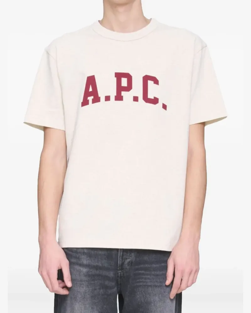 A.P.C. T-Shirt mit Logo-Print - Nude Nude