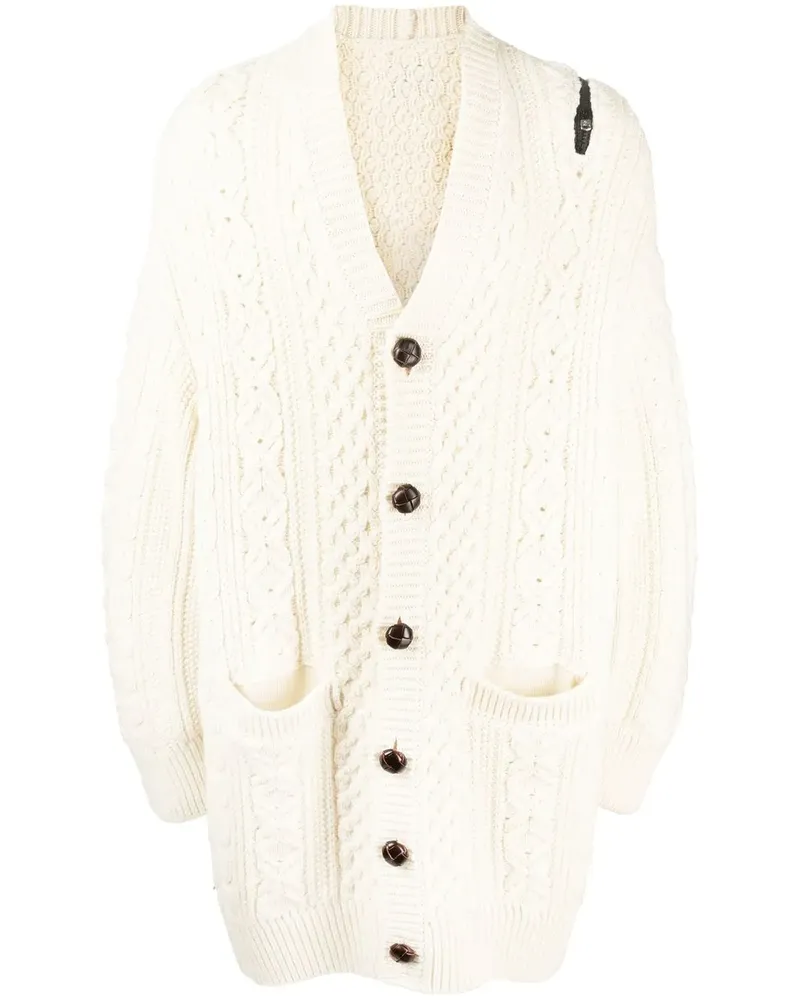 TheSoloIst Cardigan mit Reißverschluss - Weiß Weiß