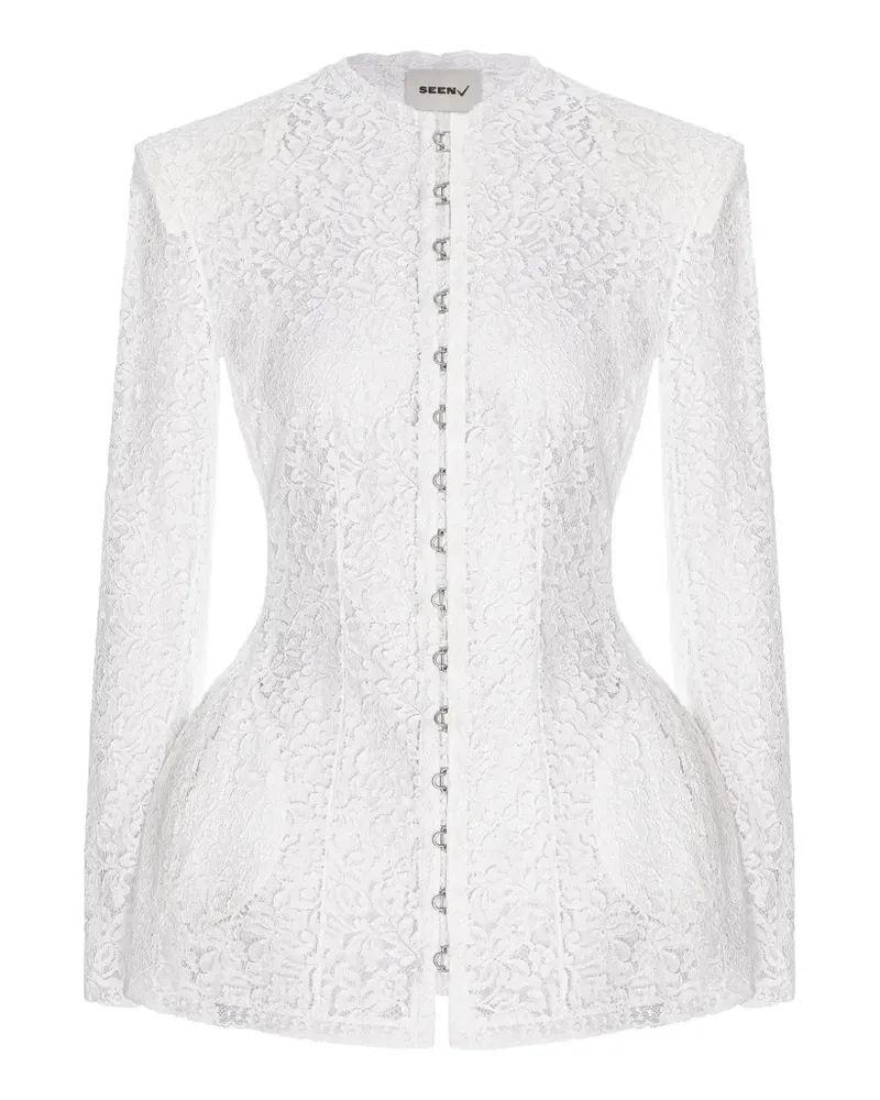 Seen Users Trousseau Blazer aus Spitze - Weiß Weiß