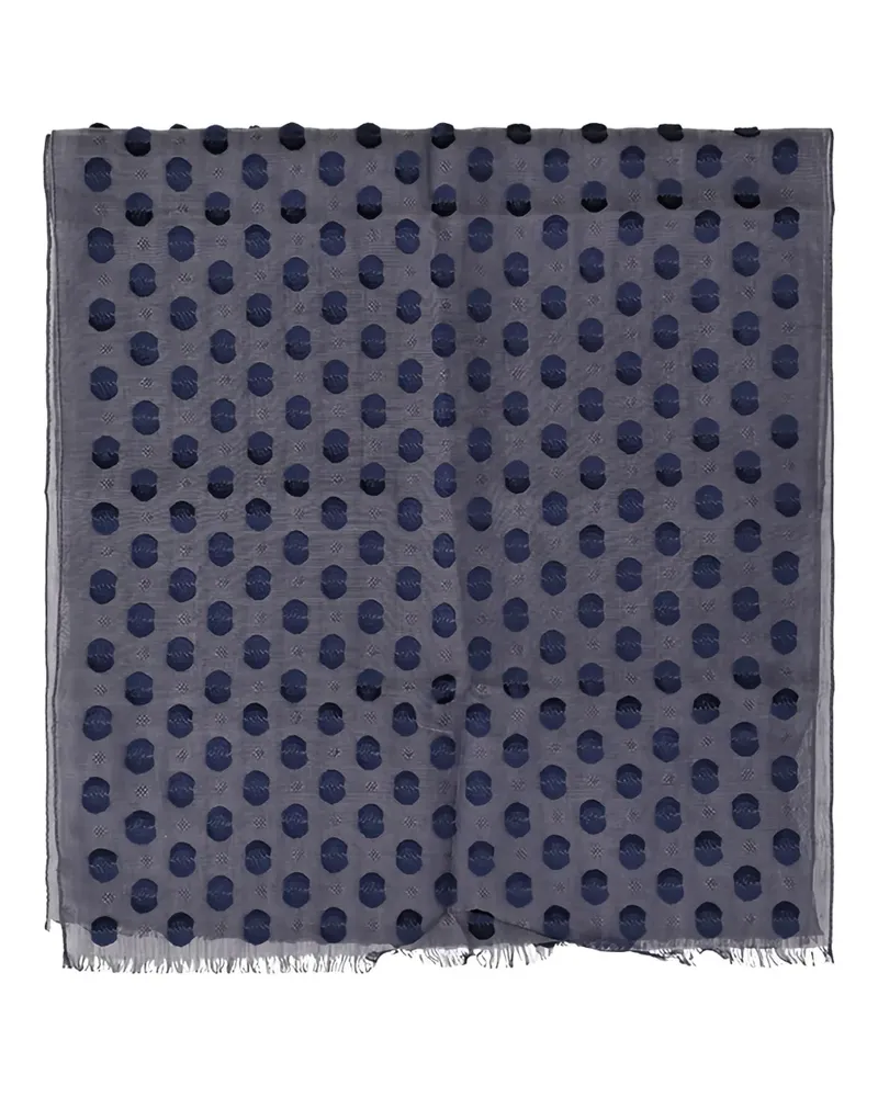 Longchamp Schal mit Fransen - Blau Blau