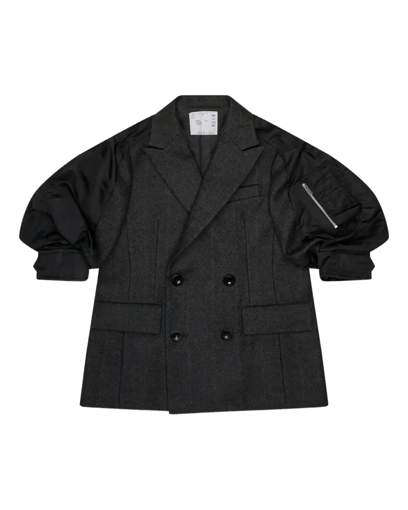 Sacai Doppelreihiger Blazer - Schwarz Schwarz