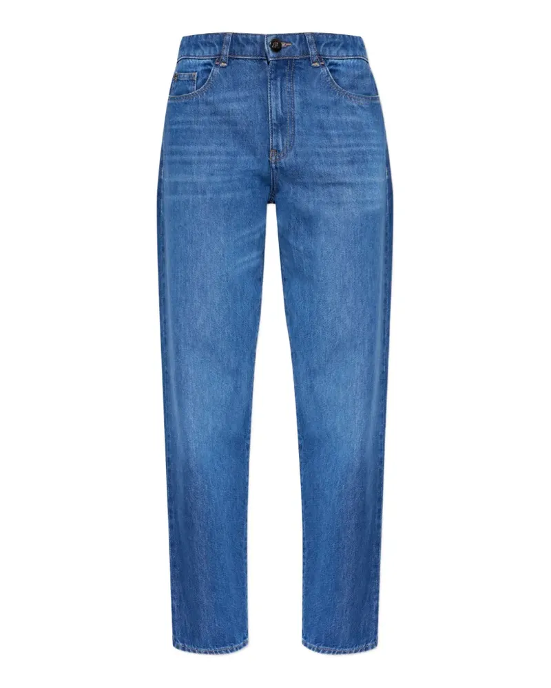 Emporio Armani logo-plaque straight-leg jeans - Blau Blau
