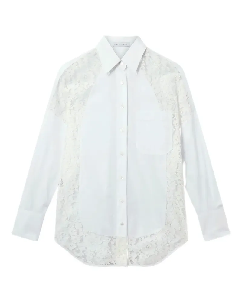 Stella McCartney lace-panelled cotton shirt - Weiß Weiß