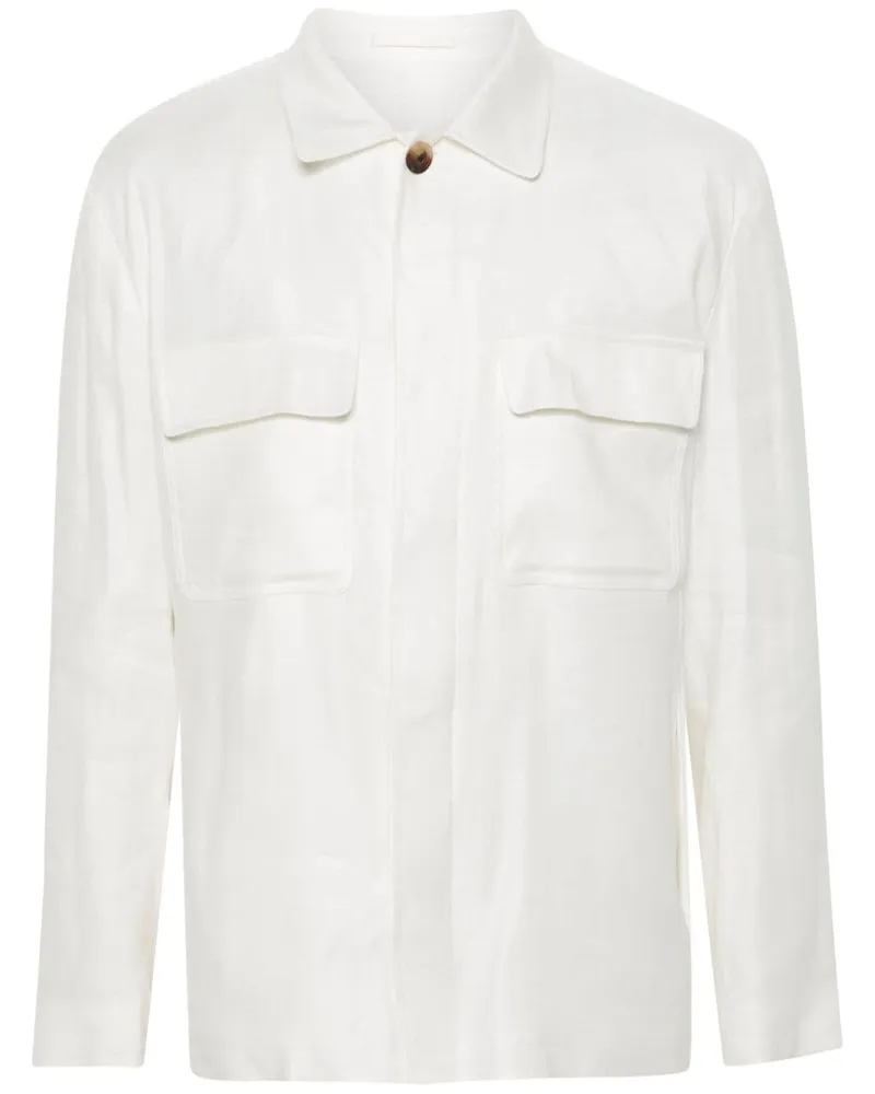 LARDINI Twill-Hemdjacke - Weiß Weiß