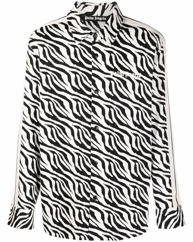 Palm Angels Hemd mit Zebra-Print - Schwarz Schwarz