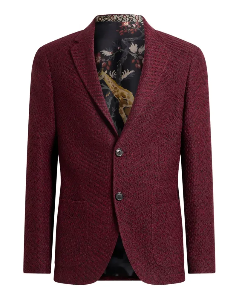 Etro single-breasted jacket in mélange-effect wool-blend fabric - Rot Rot