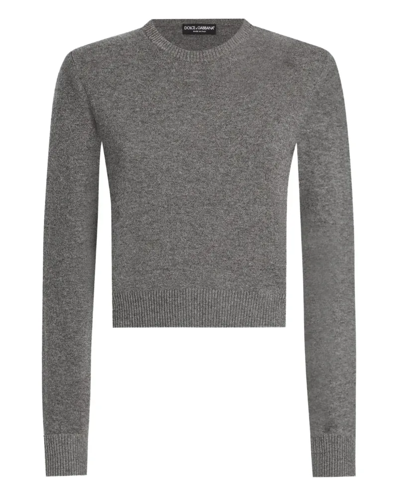 Dolce & Gabbana Cropped-Pullover mit rundem Ausschnitt - Grau Grau