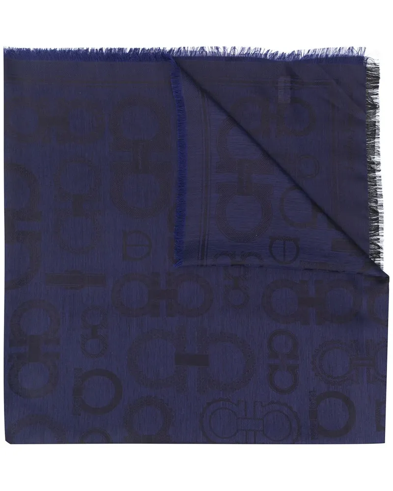 Ferragamo Schal mit "Gancini"-Muster - Blau Blau