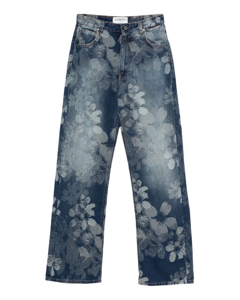 Iceberg Jeans mit Blumen-Print - Blau Blau