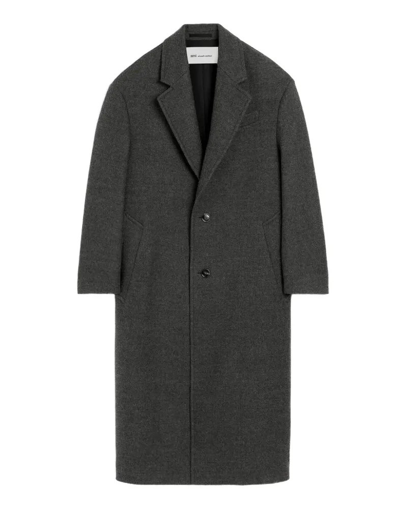 AMI Paris Einreihiger Mantel - Grau Grau