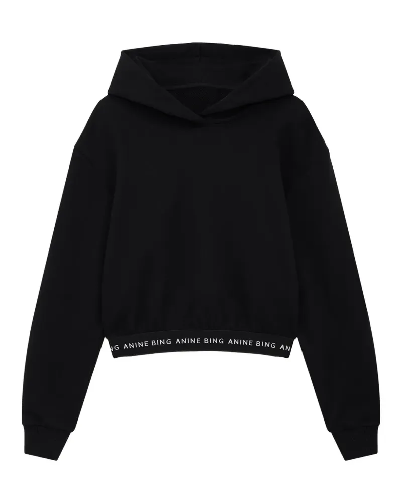 Anine Bing Schwarzer Dany Cropped-Hoodie Schwarz