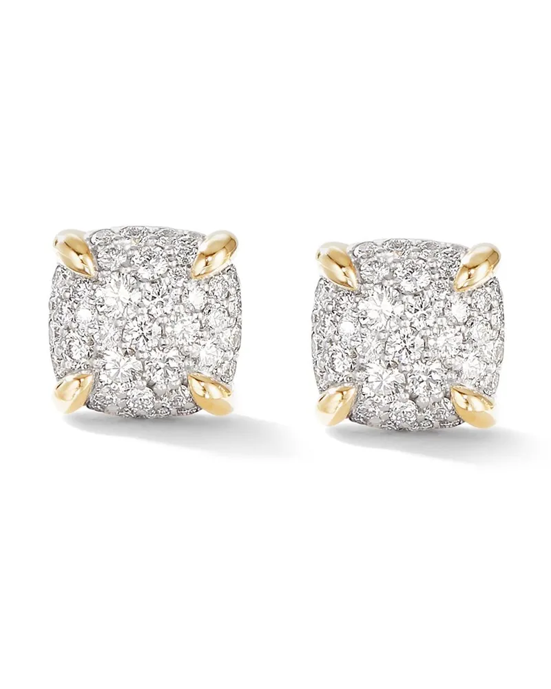 David Yurman 18kt Chatelaine Gelbgoldohrstecker mit Diamanten-Pavé (8mm Gold