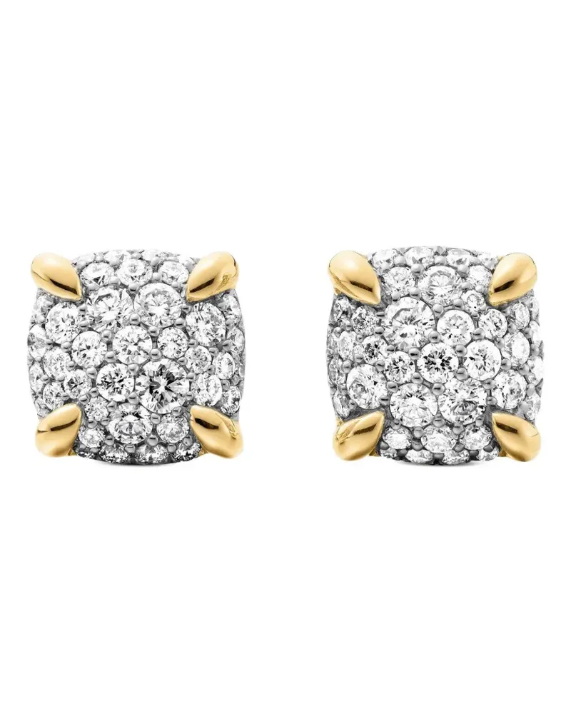 David Yurman 18kt Chatelaine Gelbgoldohrstecker mit Diamanten-Pavé (8mm Gold