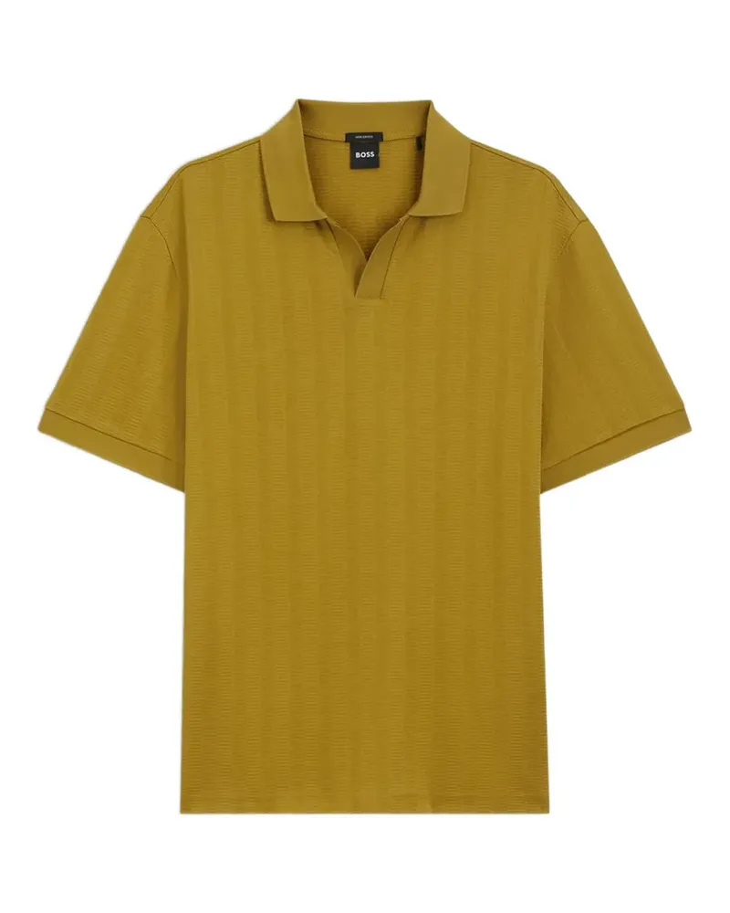 HUGO BOSS C-Ponti Poloshirt mit Johnny-Kragen - Gelb Gelb