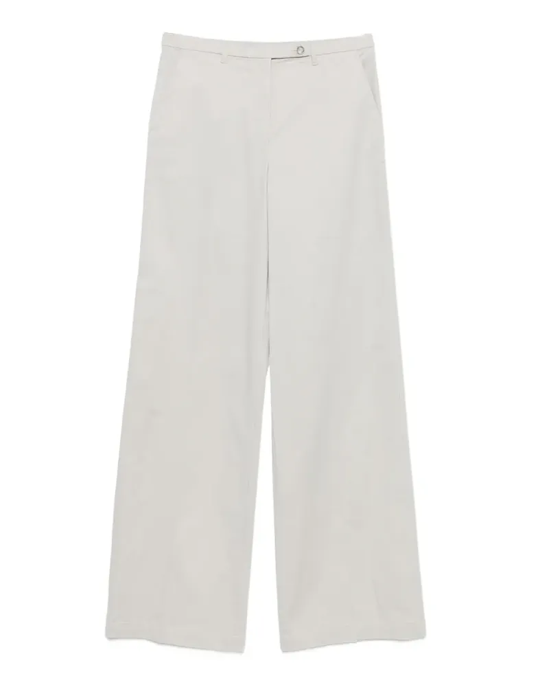 Emporio Armani logo-embroidered straight trousers - Grau Grau