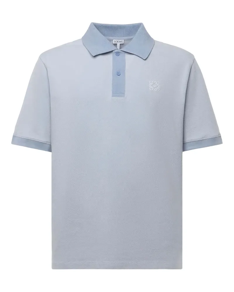 Loewe logo-embroidered polo shirt - Blau Blau