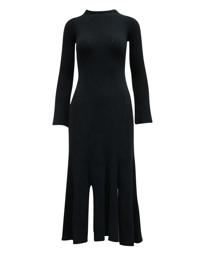 Sandro Rony ribbed flared midi dress - Blau Blau