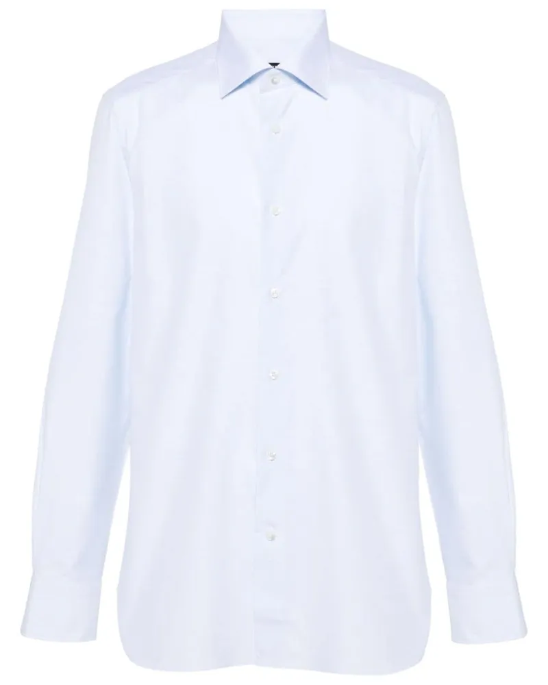 Ermenegildo Zegna Hemd mit Mini Check - Blau Blau