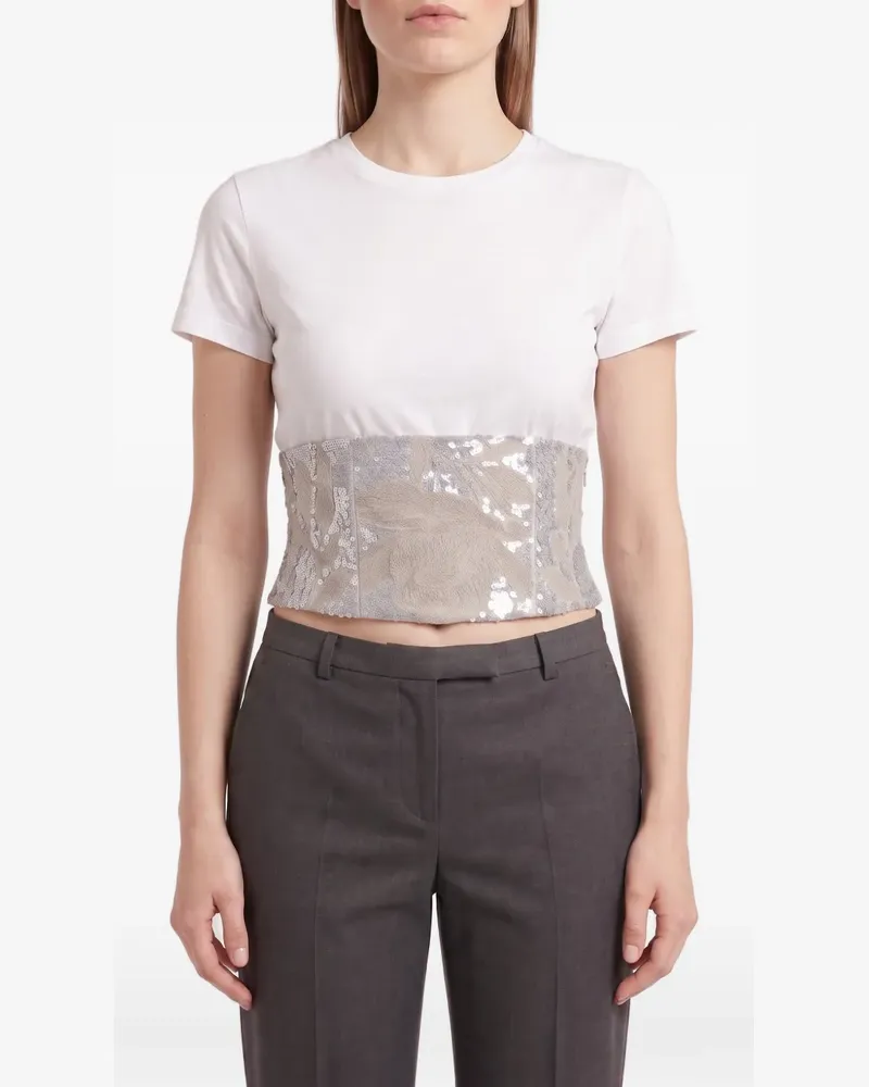 Brunello Cucinelli sequin-embellished T-shirt - Weiß Weiß