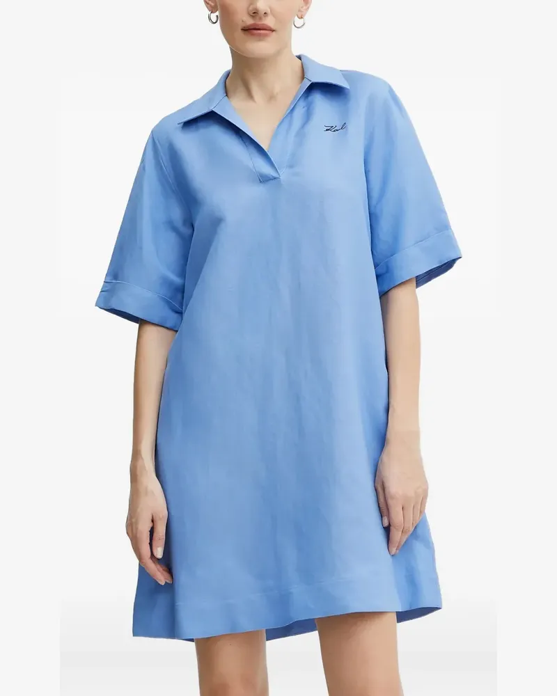 Karl Lagerfeld Minikleid mit Logo-Stickerei - Blau Blau