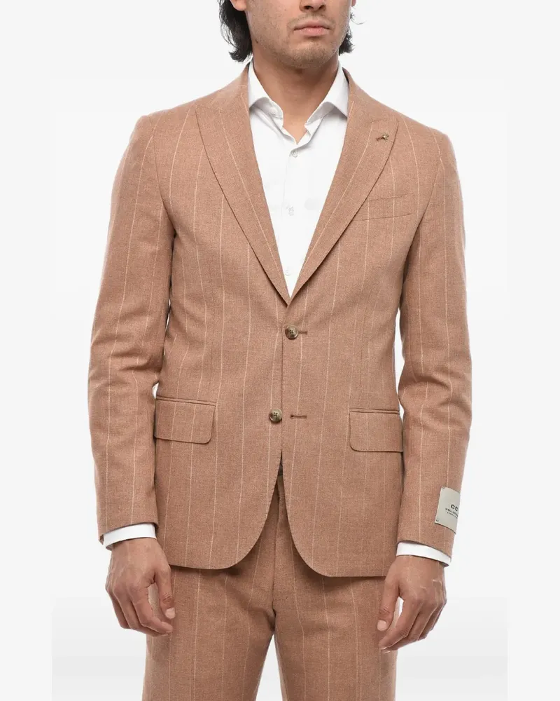 Corneliani pinstripe single-breasted suit - Orange Orange