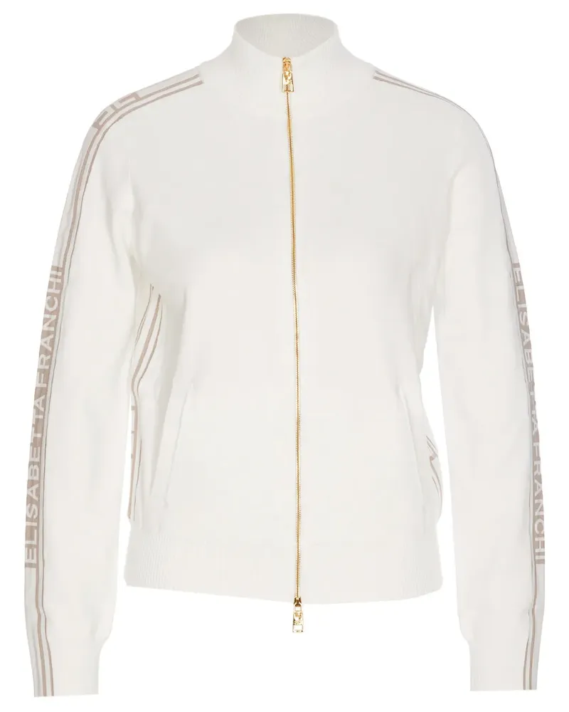 Elisabetta Franchi Jacke mit Logo-Streifen - Weiß Weiß