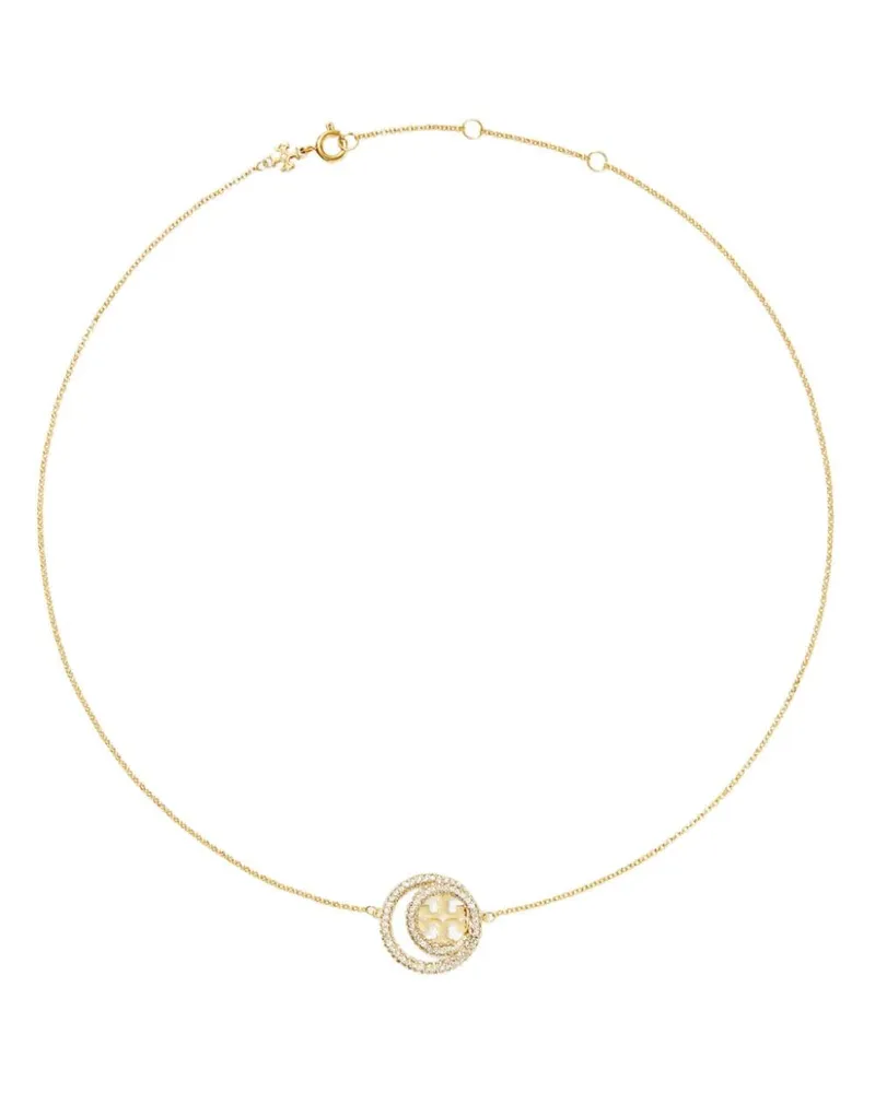 Tory Burch Miller Double Ring Halskette mit Anhänger - Gold Gold