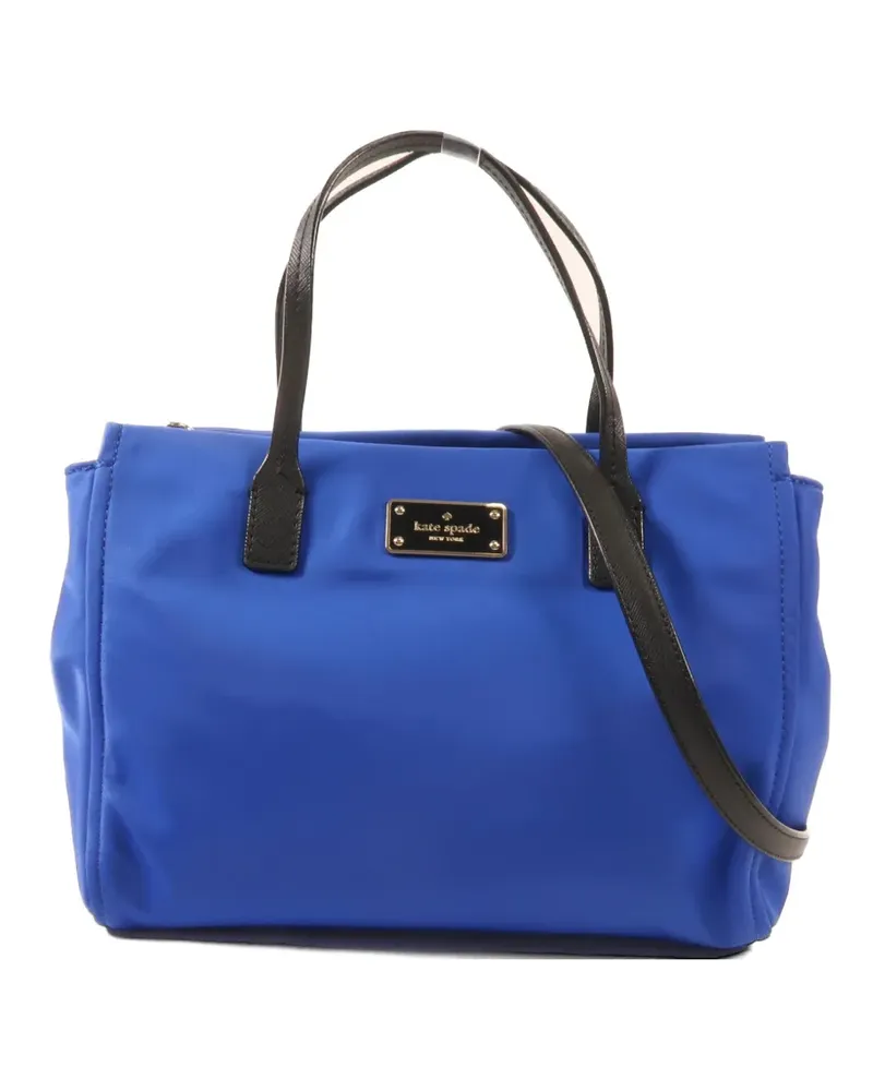 Kate Spade logo-plaque tote bag - Blau Blau